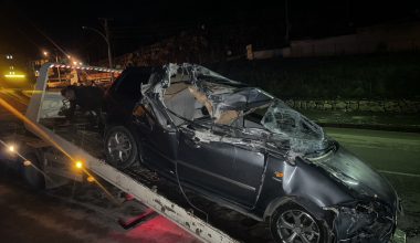 Giresun'da park halindeki tıra çarpan otomobilin sürücüsü yaralandı