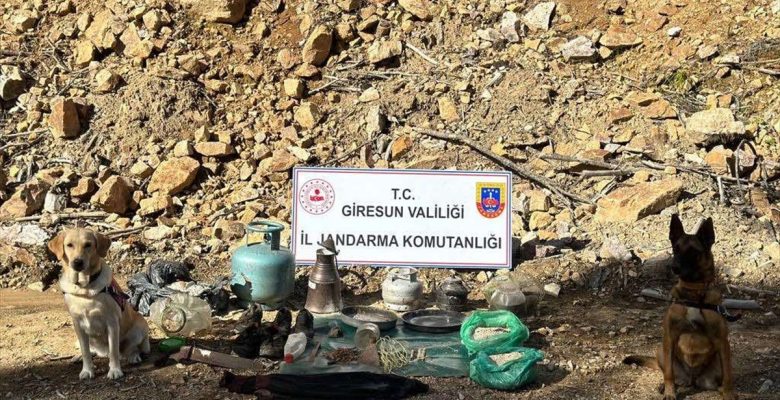 Giresun'da bölücü terör örgütünce 2014-2016 arasında kullanılan malzemeler ele geçirildi